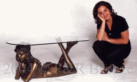 Reclining Nude Table with Glass by Falconet