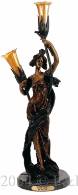 Rose Girl bronze lamp by Roche
