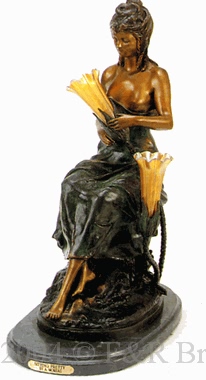 Sitting Pretty bronze lamp by Auguste Moreau