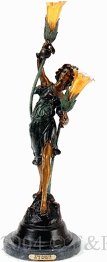 Wine Dancer bronze lamp by Auguste Moreau