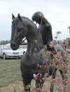 Thoroughbred bronze statue