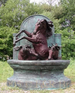 Giant Three Horses Bronze Wall Fountain