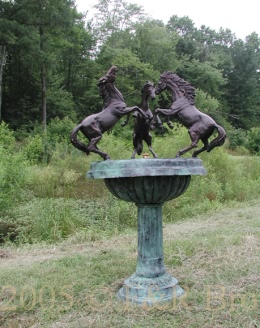 Three Rearing Stallions bronze fountain