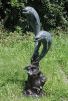Two Small Dolphins bronze statue