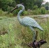 Blue Heron bronze statue