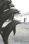Life Size Five Jumping Dolphins bronze sculpture