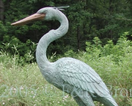 Blue Herron bronze sculpture