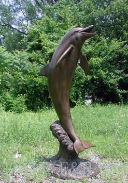 Single Dolphin bronze sculpture fountain