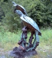 Two Sea Turtles bronze fountain