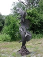 Three Swordfish bronze sculpture fountain