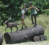 4 Kids on Logs bronze