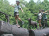 4 Kids on Logs bronze reproduction