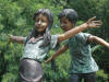 Four Kids on Logs bronze reproduction