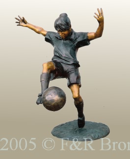 Soccer Girl Bronz Statue by Turner
