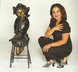 Girl on Stool bronze by Max Turner