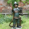 Fire Fighter Boy Bronze statue