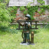 Firefighter Boy Fountain bronze statue