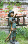 Firefighter Boy Fountain bronze statue