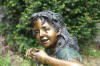 life size Girl with Two Dogs bronze