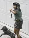 Girl with Two Dogs bronze by turner