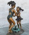 Lifesize Two Girls In Fountain bronze Statue