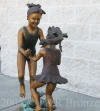 Lifesize Two Girls In Fountain bronze sculpture