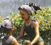 Two Girls In Fountain bronze sculpture