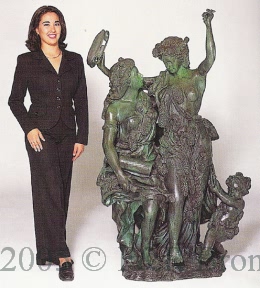 Bacchanalia with Tambourine bronze sculpture by Clodion