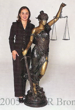 Blind Justice bronze by Mayer