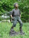 Boy with Grape Basket bronze