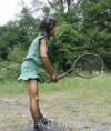 Girl Playing Tennis bronze statue
