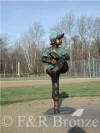 Baseball Pitcher Boy bronze