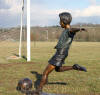 Boy Playing Soccer Bronze