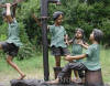 Kids with Water Pump bronze statue
