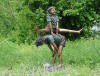 Playing Leapfrog bronze statue