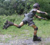 Boy Rollerblading bronze