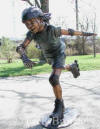 Girl Rollerblading bronze