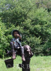Boy Fishing From Tree & Dog bronze statue