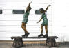 Two Kids Walking On Beam Bronze