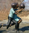 3 Kids Playing Basketball Bronze Statue