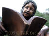 Children Reading On Tree Branch bronze
