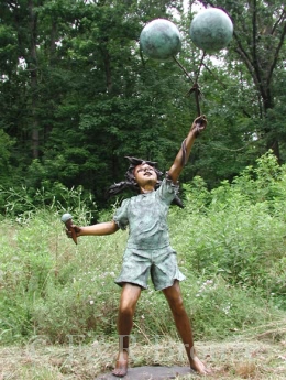 Girl with Balloons bronze statue