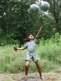 Girl with Balloons & Ice Cream bronze
