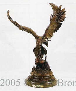 Falcon bronze by Jules Moigniez