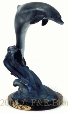 Single Playing Dolphin bronze sculpture by Max Turner
