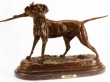 Pointer with Bird bronze statue by Jules Moigniez