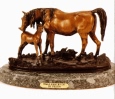 Female Horse with Colt bronze