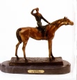 Jockey bronze sculpture